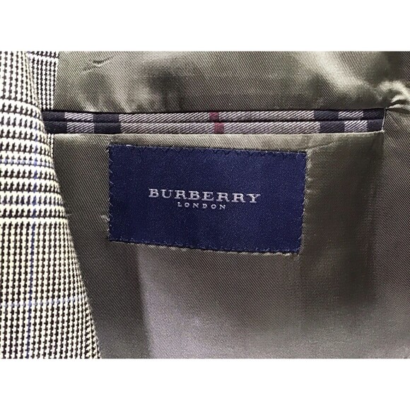 Burberry London Men's Gray Glen Plaid Wool Sport Coat Blazer Jacket Sz 43R USA - Picture 6 of 16